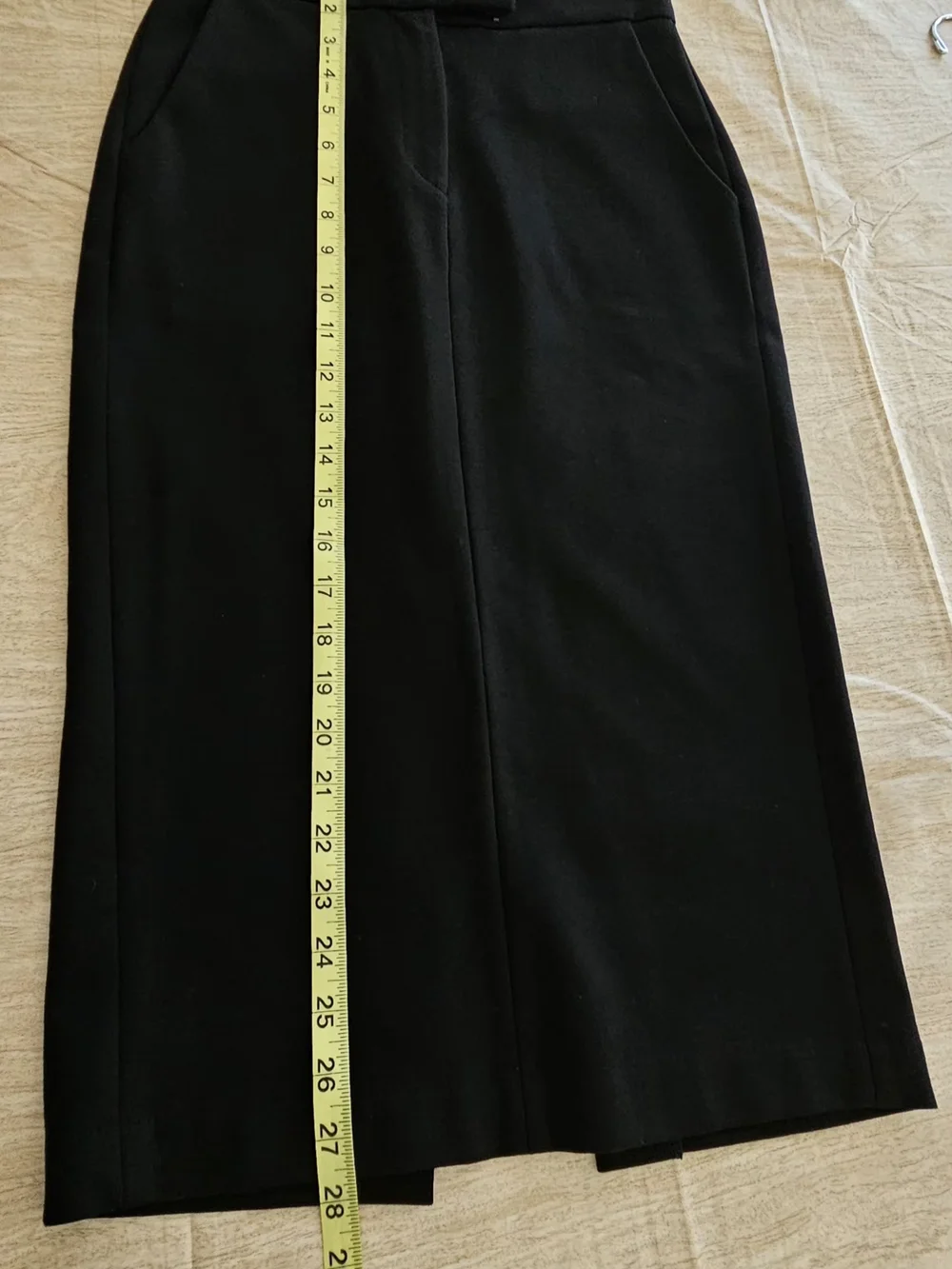 GBTSO Classic Black Midi Pencil Skirt with Pockets - Size XS - Picture 9 of 12